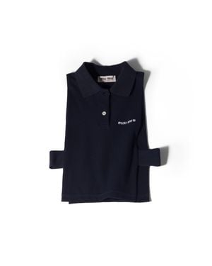 Miu Miu Piqué Polo Vest - Blue