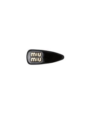 Miu Miu Tortoise Hair Clip - Black