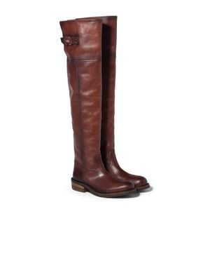 Miu Miu Leather Boots - Brown
