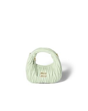 Miu Miu Wander Matelassé Nappa Leather Hobo Mini-Bag - Green
