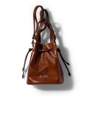 Miu Miu Shiny Leather Pouch - Brown