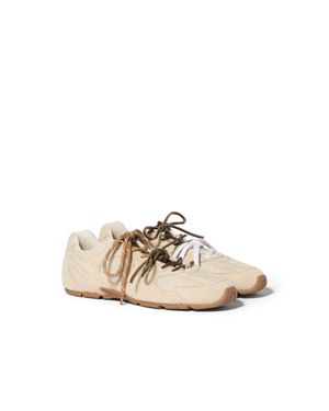 Miu Miu New Balance X 530 Sl Suede And Mesh Sneakers - Natural
