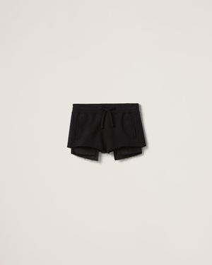 Miu Miu Cotton Track Shorts - Black