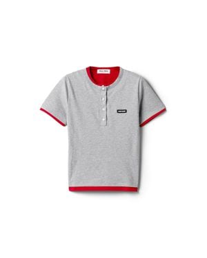 Miu Miu Jersey T-Shirt - Grey