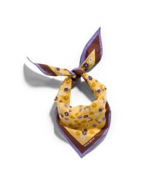 Miu Miu Printed Poplin Scarf - Metallic
