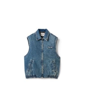 Miu Miu Washed Denim Vest - Blue
