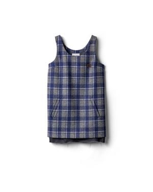 Miu Miu Checked Mini-Dress - Blue