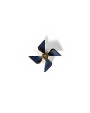 Miu Miu Leather Pinwheel Brooch - Blue