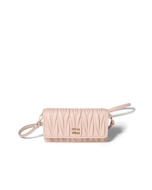 Miu Miu Matelassé Nappa Leather Pouch - Pink