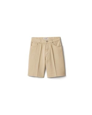Miu Miu Light Denim Bermudas - Natural