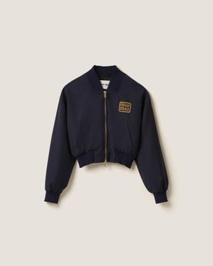 Miu Miu Batavia Wool Bomber Jacket - Blue