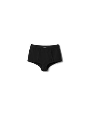Miu Miu Ribbed Knit Boxer Shorts - Black