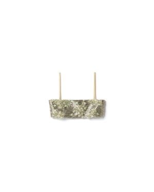 Miu Miu Embroidered Silk And Wool Bandeau Top - Metallic