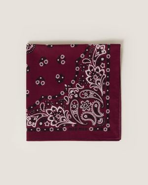 Miu Miu Printed Poplin Scarf - Purple