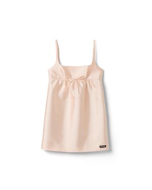 Miu Miu Embroidered Silk And Wool Dress - Natural