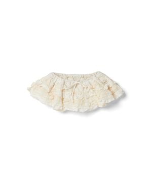 Miu Miu Slubbed Canvas Miniskirt - White