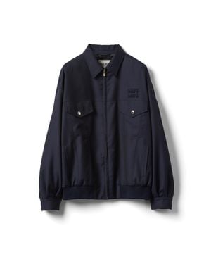 Miu Miu Batavia Wool Bomber Jacket - Blue