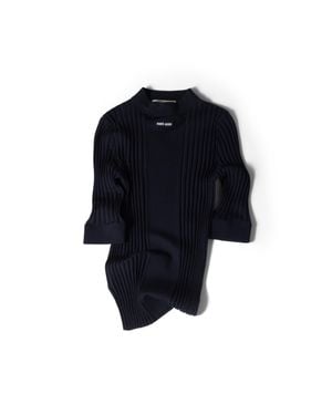 Miu Miu Ribbed Knit Wool Jumper - Black