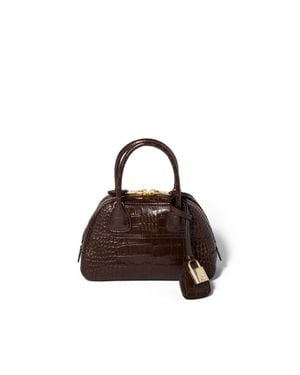 Miu Miu Vivant Crocodile Embossed Calfskin Mini-Bag - Brown