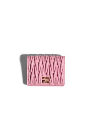 Miu Miu Small Matelassé Nappa Leather Wallet - Red