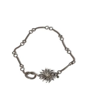 Miu Miu Metal Belt With Crystals - White