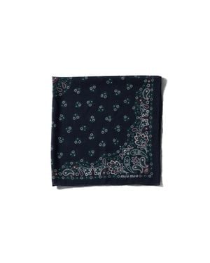 Miu Miu Printed Wool And Cashmere Scarf - Blue