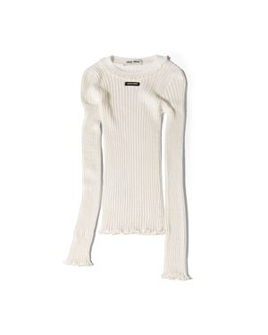 Miu Miu Silk Crew-Neck Jumper - White