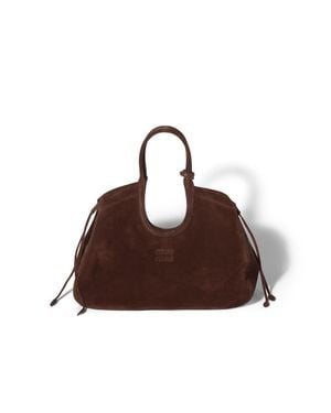 Miu Miu Ivy Suede Tote Bag - Brown