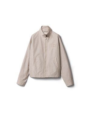 Miu Miu Checked Technical Fabric Blouson Jacket - Natural