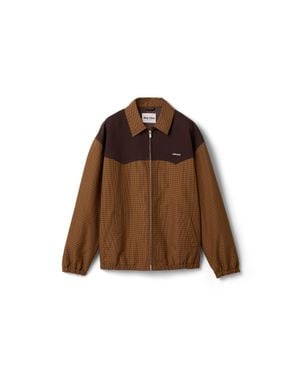 Miu Miu Gingham Check Blouson Jacket - Brown