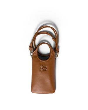 Miu Miu Leather Smartphone Case - Brown