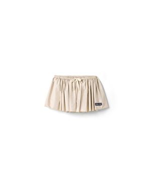 Miu Miu Technical Pongé Miniskirt - White