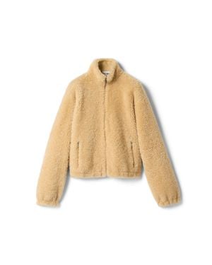 Miu Miu Shearling Blouson Jacket - Natural