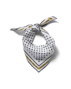 Miu Miu Printed Twill Scarf - Metallic