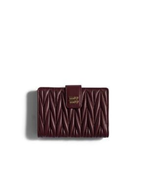 Miu Miu Matelassé Nappa Leather Wallet - Purple