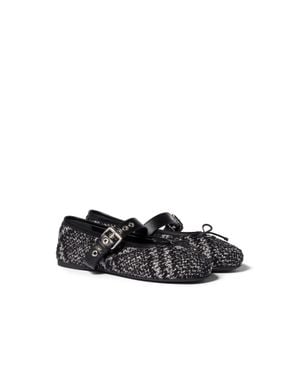 Miu Miu Wool And Silk Ballerinas - Black