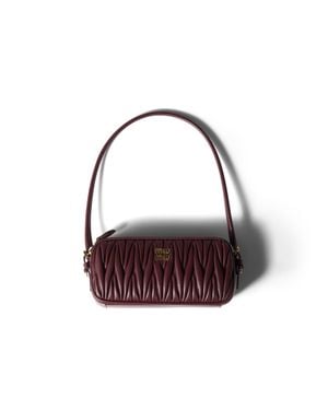 Miu Miu Matelassé Nappa Leather Pouch - Brown
