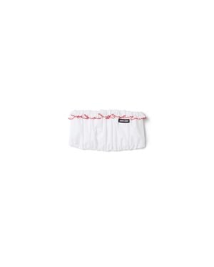 Miu Miu Embroidered Poplin Bandeau Top - White