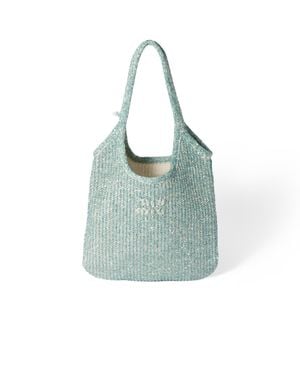 Miu Miu Ivy Sequin Mesh Bag - Green