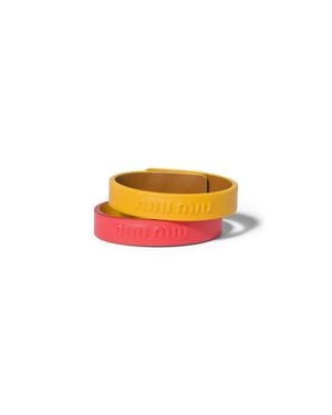 Miu Miu Leather Bracelets - Yellow