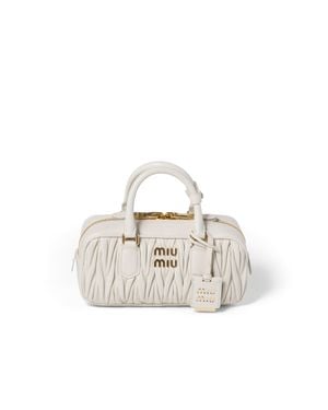 Miu Miu Arcadie Matelassé Nappa Leather Bag - White