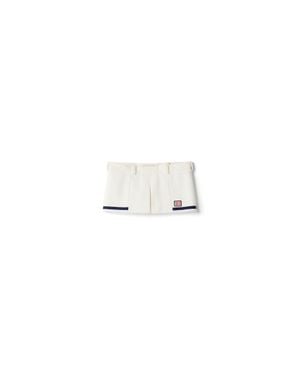 Miu Miu Bonded Cotton Piqué Miniskirt - White