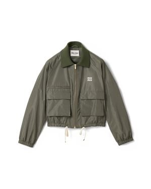 Miu Miu Technical Fabric Blouson Jacket - Green