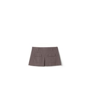 Miu Miu Poplin Miniskirt - Brown