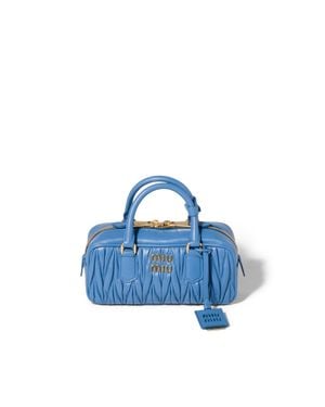 Miu Miu Arcadie Matelassé Nappa Leather Bag - Blue