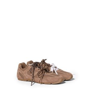 Miu Miu New Balance X 530 Sl Suede And Mesh Sneakers - Brown