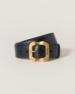Miu Miu Leather Belt - Blue