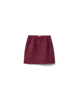 Miu Miu Linen Skirt - Red