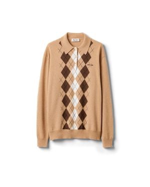 Miu Miu Cashmere Polo Shirt - Natural
