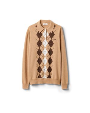 Miu Miu Cashmere Polo Shirt - Natural